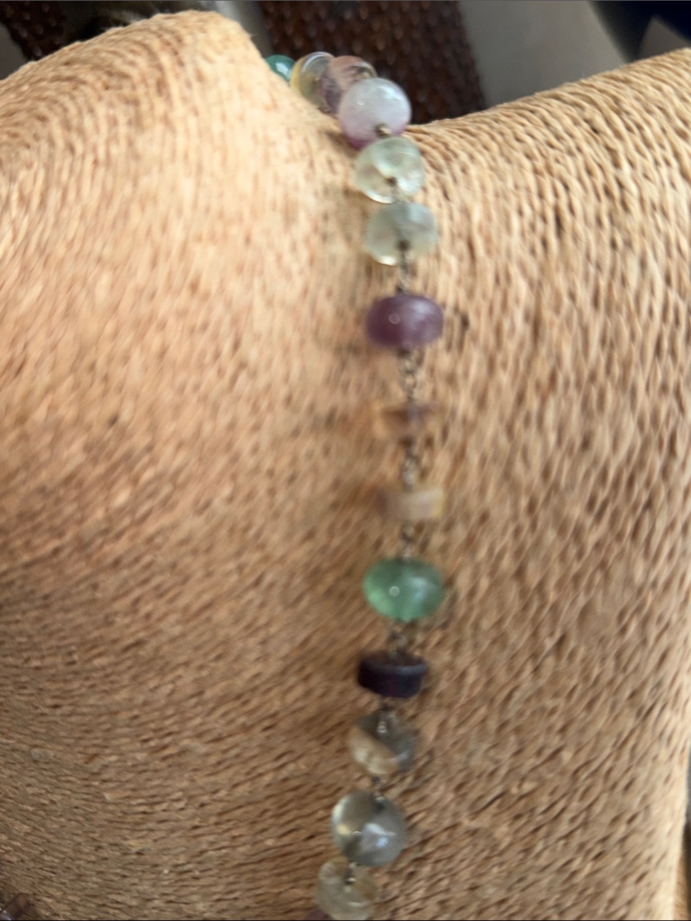 Artisan Multicolor Gemstone Necklace with Pendant - Picture 7 of 14